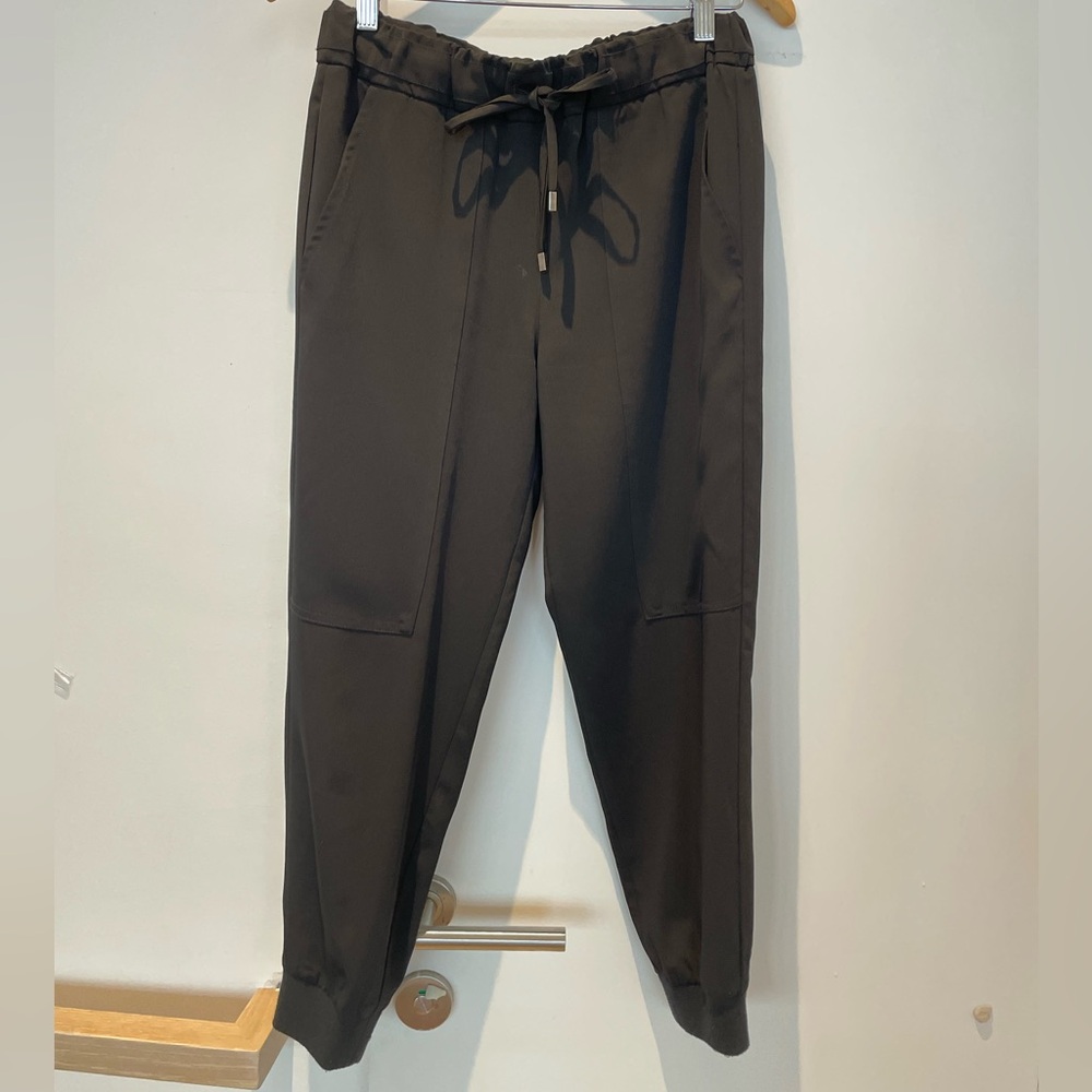 Silky Twill Black Drawstring “Joggers”